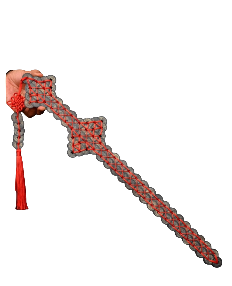 Copper Coin Sword Pendant, Five Emperors' Coin Sword, Good Luck Sword, Feng Shui Sword