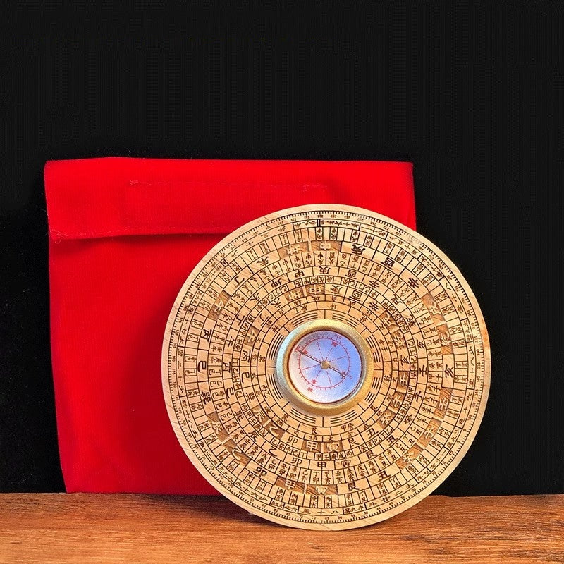 Peach wood compass, handmade from solid wood with high precision for feng shui use