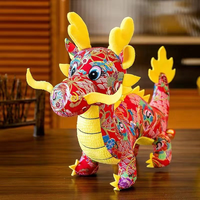 Dragon Year Mascot Doll Flower Cloth