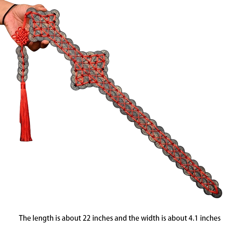 Copper Coin Sword Pendant, Five Emperors' Coin Sword, Good Luck Sword, Feng Shui Sword