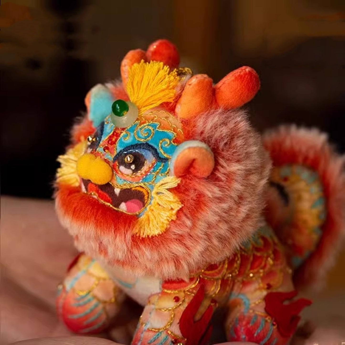 Hand Embroidered Kirin - Good Luck and Ruyi