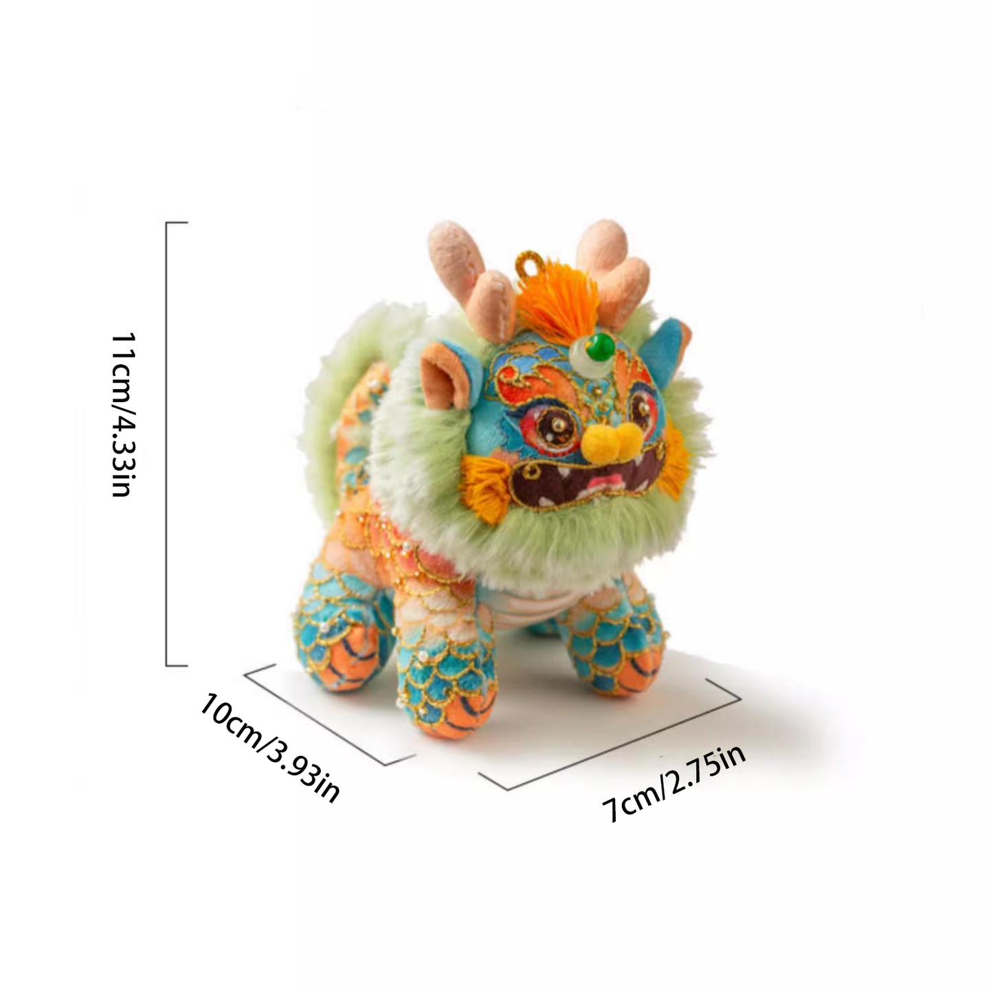 Hand Embroidered Kirin - Good Luck and Ruyi