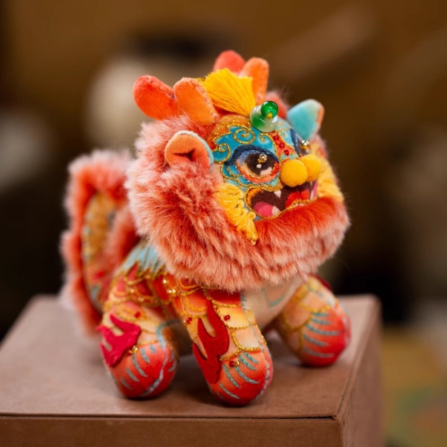 Hand Embroidered Kirin - Good Luck and Ruyi