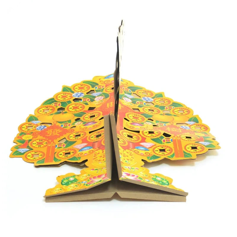 The translation is: "Ancestral worship paper Money Tree (or Wealth Tree) semi-finished product for altar use