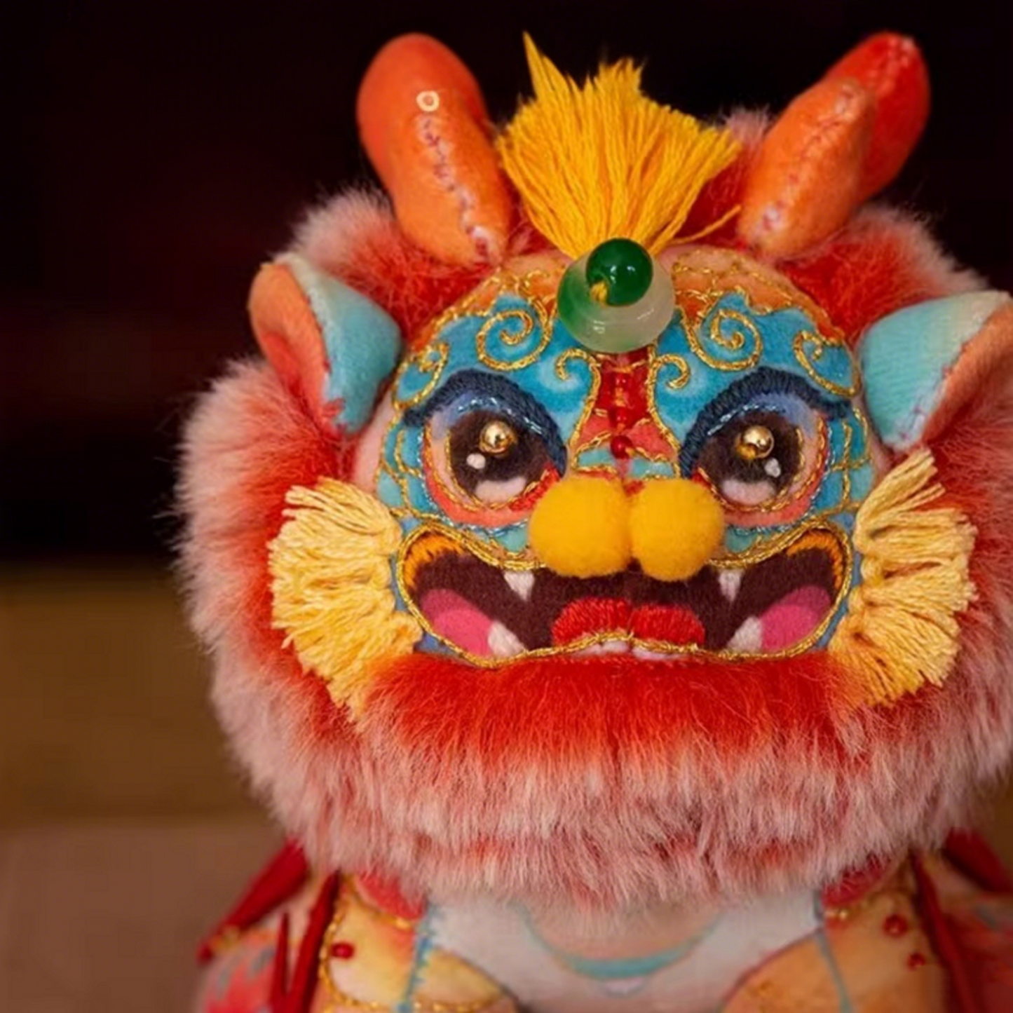Hand Embroidered Kirin - Good Luck and Ruyi